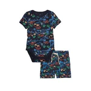 [갭키즈][베이비 남아 0-24개월] 다이노소어 숏 슬리브 바디수트 & 쇼츠 5232143171000