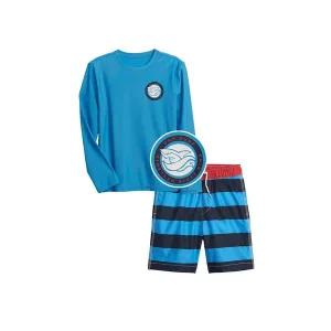 [갭키즈][키즈 남아 6-14세] 미니 샤크 롱 슬리브 래쉬가드 & 스읨 쇼츠 5212161021057