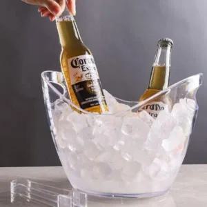 아이스 버킷 샴페인 및 맥주 얼음통 투명 파티 용기 4L