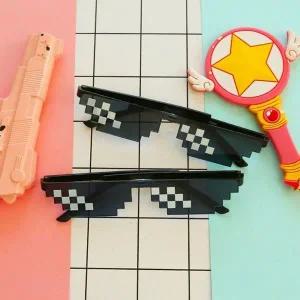 8비트 스타일 선글라스 졸업 기념 소품 파티 장식용 아이템