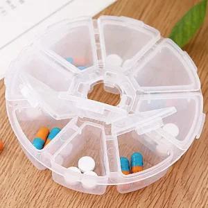 투명 PP 여행용 8칸 휴대용 보관함 알약 원형 추천 알약함 8구 케이스 잇템 약통