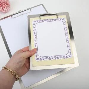 스텐 집게 보드 메뉴판 서류 종이 심플 소형