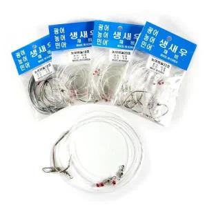 국산 생새우 생미끼채비 농어 바늘 광어 농어 민어