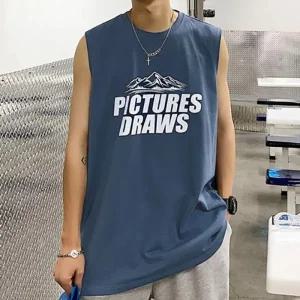 프린팅 프린팅티셔츠 레이어드티셔츠 민소매티셔츠 오버핏티셔츠 오버핏 남성