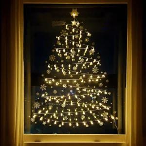 크리스마스 트리 글래스 버블 트리 장식 세트 앵두전구 100구 / 트리 선물 소품 포토카드