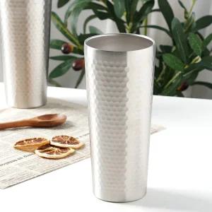 벌집 이중 스텐컵 510ml 실버 맥주잔 보냉보온컵 물컵
