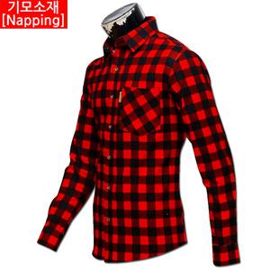 [쿨제이]남자 빅사이즈 기모 체크 남방 셔츠 01 MS G1