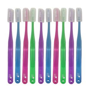 치과납품/두줄칫솔 10개+캡10개/교정 치과 치과용칫솔