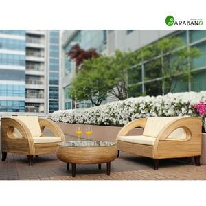 몰디브 라운드형 내추럴 라탄소파세트2인용+1인용+테이블