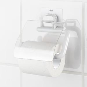 디허브 밀착패드 휴지걸이 R 커버형 홀더 거치대 욕실용품 화장실 방수 무타공 접착식 부착식 교체 욕실악세사리 화장지걸이 가정용 업소용 화이트