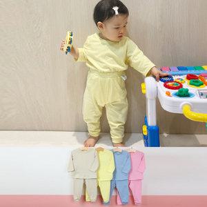 유아 아기 무지 싱글 실내복 내의 상하세트 면100%