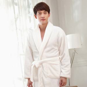 자체제작 남 아이보리 극세사 샤워 목욕 가운 나이트가운 호텔 슬립
