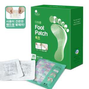 KJI공업 에센스네이쳐 다아름 목초 밴드형 발패치 20매입 / 발바닥패치 독소제거