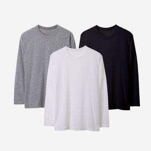무지 긴팔20수 라운드 티셔츠 무지 이너티 면티 (3컬러 S-XXL 남녀공용)