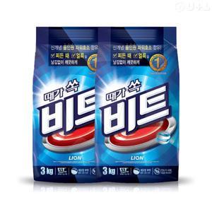 비트 분말 세탁세제 파우치 3kg x 2개 라이온 코스트코