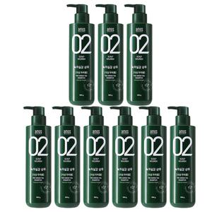 아모스 녹차실감 산뜻한 타입 지성 모발용 샴푸 500g 9개
