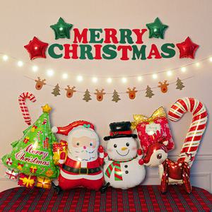 메리 크리스마스 펠트 트리 가랜드 산타 눈사람 패키지 세트 파티 소품