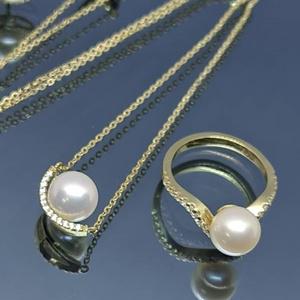 천연아코아진주 반지목걸이(14k 4.4g EOS-CP537)