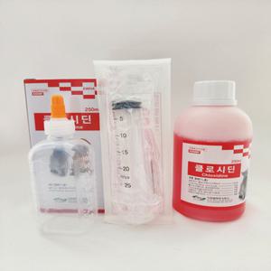 클로시딘 250ml(100ml 투약병+20ml 주사기) 알파헥시딘 강아지 고양이 소독약 링웜 턱드름