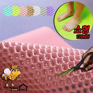 국산 사계절 미끄럼 방지 매트 소형 (120x65) EVA 욕실 화장실 현관 주방 다용도실 바닥 벌집 발수 발매트