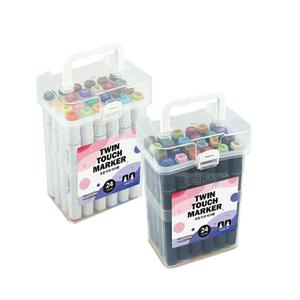 트윈 터치 마카펜 PP케이스 24색 화이트 블랙 ( 디자인마카 마카펜 마카세트 미술 색칠 드로잉 일러스트