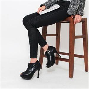 [오노마] ONM 아 가보시 토오픈 옆 지퍼 킬힐 하이힐 앵클부츠 구두