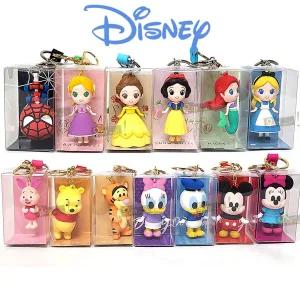 디즈니 정품 키링 1개 캐릭터 프린세스 마블 미키마우스 푸 스파이더맨 인어공주 열쇠고리 가방걸이 피규어