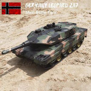 Henglong-3809 독일 레오파드 2a7 Rc 모델 건 타입 히브 방출 음향 효과 2.4g 원격 제어 시뮬레이션 탱크