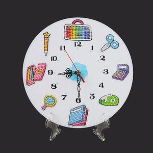 정인아트 문구용품 보석십자수+시계세트 (직경 약21.5cm)