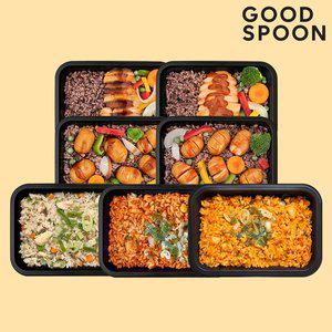 [미스터네이처]굿스푼 닭가슴살 볶음밥 도시락 7종 7팩 대용량 벌크업 헬스 단백질 식단