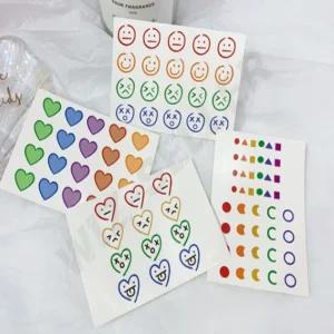 귀여운 컬러 미니 타투스티커 문신판박이 스마일 하트