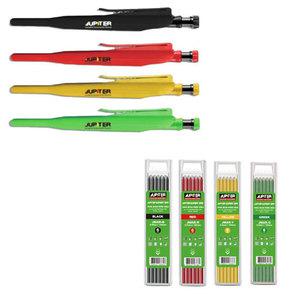 주피터 드라이 DIY 마킹 펜 목공샤프 목공펜 JMAR-317 (1개) + 리필심 빨강 노랑 초록 검정(4종) 풀세트