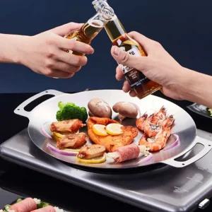 스텐 그리들 33CM 손잡이 가방포함 업소용볶음철판 캠핑그리들팬 캠핑용불판