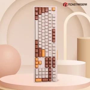 몬스타 가츠 X108 오트밀 아몬드 보글보글 5세대 멤브레인 저소음 키보드