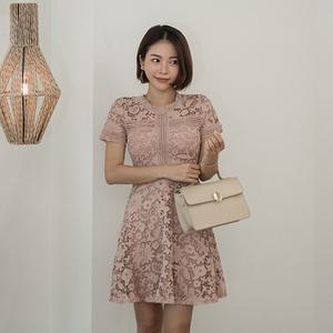 [시크릿라벨] 시스루플라워레이스미니원피스