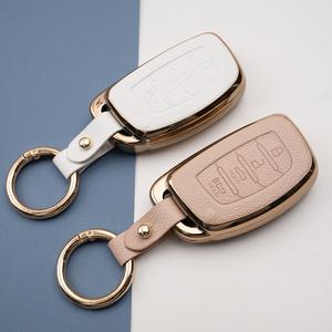 현대 호환용 스마트키 4버튼 LF쏘나타 더뉴 아반떼 AD MD 올뉴 투싼IX 캐스퍼 TPU 가죽 케이스