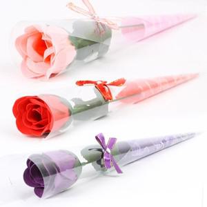 장미꽃비누 한송이 3colors 졸업식 입학식 생일 이벤트 리본 장미 꽃비누
