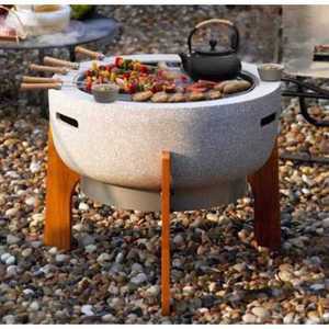 원형 화로 테이블 야외 캠핑 바베큐 전용 난로 모닥불