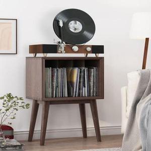 원목 턴테이블 선반 LP 레코드 받침대 빈티지 보관함 테이블 장식장 오디오랙