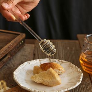 꿀봉 유리 머들러 꿀 스틱 막대 스푼 허니디퍼 꿀수저 홈까페