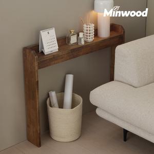 미엔우드 통원목 틈새수납장 1단 2단 소나무 편백 침대 소파 폭좁은 틈새장 미니 수납장