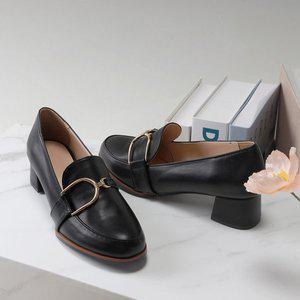 [소보제화]누카즈 골드장식 로퍼 펌프스 4cm