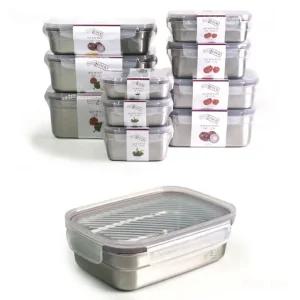 국내제작 스텐 27종 사각 밀폐용기 반찬통 용량 360ml 520ml 700ml 850ml 1.2L 1.5L 2.0L 2.2L 3.0L 3.8L