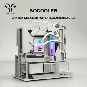 Socooler DIY 게임용 컴퓨터 EATX 케이스 PC 오픈 프레임 항공 알루미늄