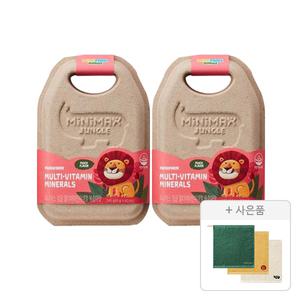 미니막스 정글 멀티비타민 미네랄 복숭아맛, 60구미, 2개 + 증정 ( 핸드타월 3입, 1개 )