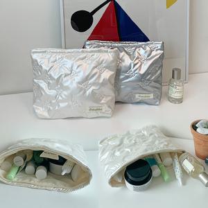 리본누빔지퍼파우치 퀼팅 화장품 멀티수납 필통 여행