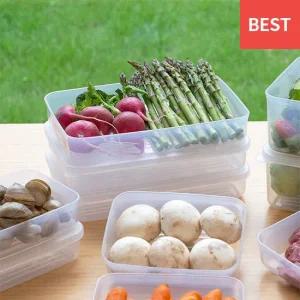 말랑납작이 2호 4P세트 유연한 냉동실 정리용기 식기세척기 가능