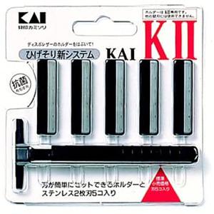 일본 명품 카이(KAI) K2 일회용 면도기 K2-5B1 (스테인리스 2중날 5개 포함)