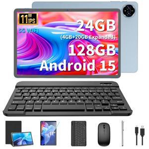 Relndoo Android 15 태블릿 11인치, 24GB(4+20 확장) RAM+128GB ROM, 1280x800 화면, 5G WiFi, 8000mAh 배