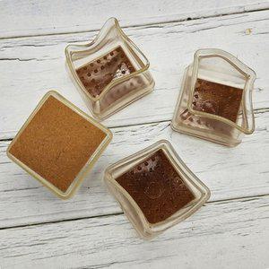 고품질 보호 실리콘의자발캡 4P 사각 특대 완전투명 실리콘의자다리캡 실리콘의자발캡 (WFHV979)